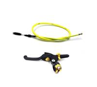Qklyxr Kit d'embrayage hydraulique for moto, levier, maître-cylindre, tuyau d'huile tricoté, poignée pliable réglable, accessoires universels, pour Câble d'embrayage moto(Yellow)