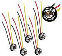 Qklyxr Lot de 5 douilles d'ampoule LED 1156, adaptateur faisceau câbles BA15S P21W, for ampoules, clignotants, feux recul et circulation diurnes Adaptateur de douille d'ampoule de phare(BLACK 3 Pin)