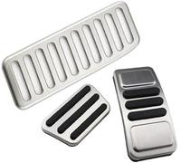 Qklyxr Pédales de voiture, for Ford, for Mustang, pièces de rechange 2015-2021, couvercle de pédale de frein, repose-pieds, coussinets de pédale Couvre-pédale de voiture(BLACK AT With Rest)