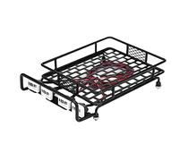 Qklyxr Porte-Bagages de Toit Grande Taille, Moyenne et Petite, avec Feux Ronds/quadrillés, for Voiture sur chenilles Axial, SCX10 1/10 RC Galerie de Toit(Large Quadrate 1)