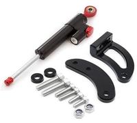 Qklyxr Support d'amortisseur de Direction en Carbone for Scooter électrique KAABO, Mantis King GT, Kit Montage, Amortisseur Amortisseur de Direction pour Trottinette électriq(Black E7)