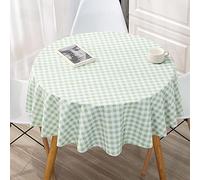 Qkoimpnrd Imperméable Nappes Motifs Rectangulaires Anti PVC Chaud Mperméable Napped Lavable pour Les Familles Restaurants Diamètre Rond Vert Clair 200cm