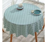 Qkoimpnrd Nappe Antitâche 100% Imprimé Rectangle Anti PVC Chaud Nappe Imperméable et Anti Taches Diamètre Rond Gris Bleu 200cm