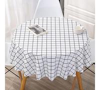 Qkoimpnrd Nappe Ciree Imperméable de Table Anti PVC Chaud Celebration Nappe en Motif Happy Birthday Diamètre Rond Blanc 200cm