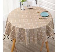 Qkoimpnrd Nappe Cirée Lavable Style Moderne Anti PVC Chaud Impermeable Jardin Toile Cirée Beständige Marron 160cm de Diamètre Rond