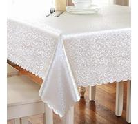 Qkoimpnrd Nappe Cuisine Imperméable Résistant à l'usure Domestique pour Pastorales Jardins Décoration de La Maison Argent Blanc 120 × 170cm