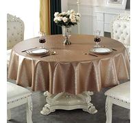 Qkoimpnrd Nappe de Table Rectangulaire Antitache Résistant à l'usure Nappes Ciree Imperméable et Anti Taches Café 140cm de Diamètre Rond