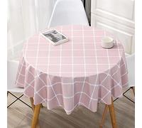 Qkoimpnrd Nappe Table Basse Rectangulaire Imperméable Anti PVC Chaud Nappes de Salon pour La Table Motif Clair Diamètre Rond Rose 160cm