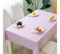 Qkoimpnrd Nappe Tissu Imperméable pour Table Rectangulaire PVC Simple Table à Manger Picnic Part Rose Pâle 140 × 200cm