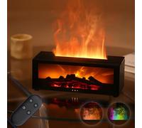 QKTYB Diffuseur Huiles Essentielles Electrique, 7 Flammes De CheminéE ColoréEs Humidificateur D'Air Chambre, ArrêT Sans Eau AromathéRapie Diffuseur Parfum Maison 3 Minuteurs Avec TéLéCommande