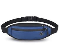 QKUDS Ceinture de Course pour Femmes Hommes Sac Bananes de Sport Sac Ceinture Banane Running Belt Etanche pour Un Téléphone Portable Jusqu’à 7" (Bleu)