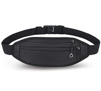 QKUDS Ceinture de Course pour Femmes Hommes Sac Bananes de Sport Sac Ceinture Banane Running Belt Etanche pour Un Téléphone Portable Jusqu’à 7'' (Noir)