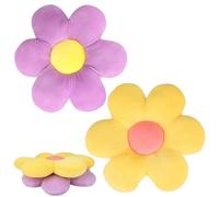 QKURT 2 Pcs Coussin Fleur, 40cm Coussin de siège en Forme de Fleur, Tapis de Sol Coussins de siège Canapé pour la Maison, Le canapé et la Voiture(Viole)