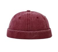 QKURT Casquette Docker pour Homme, Casquette Docker Rétro Casquette de Marin Ouvrier Chapeau sans Bord, Bonnet de Pêcheur sans Bord d'Été, Calotte Réglable
