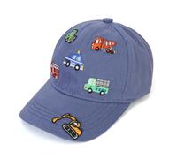 QKURT Chapeau de Soleil pour Enfants, Chapeau Seau d'Été, Casquette de Plage de Protection Solaire, Casquette de Baseball avec Motif de Voiture Mignon pour Garçons de 3 à 8 Ans