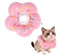 QKURT Colerette Chat Anti Léchage, Collier de Récupération Adjustable et Imperméable pour Chat, Doux et Confortable, pour Chatons Anti Lechage Après Chirurgie, Beignet Rose