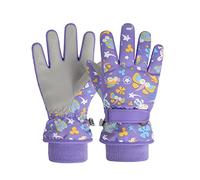 QKURT Gant de Neige pour Enfants Gant de Ski pour Enfants Gant Thermique Coupe-Vent d'hiver Mitaine de Sports de Plein air antidérapante avec Poignet côtelé tricoté,aux Filles et garçons de 2 à 9 Ans