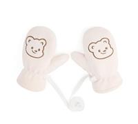 QKURT Gants d’hiver pour enfants, Moufles Chaudes Bébé et Tout-petit Doublées Sherpa, Gants Neige Doux Avec Motif Ourson pour Garçons et Filles