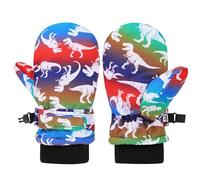 QKURT Gants de Ski pour Enfants, Gants de Neige d'hiver Imperméables, Mitaines de Snowboard Coupe-Vent, Mitaines Chaudes Doublées en Polaire pour Garçons et Filles de 0 à 8 Ans
