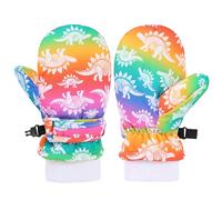 QKURT Gants de Ski pour Enfants, Gants de Neige d'hiver Imperméables, Mitaines de Snowboard Coupe-Vent, Mitaines Chaudes Doublées en Polaire pour Garçons et Filles de 0 à 8 Ans