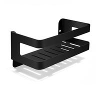 QL Etagère Douche,Serviteur de Douche en Acier Inoxydable SUS304,Organisateur Mural de Salle de Bain et de Cuisine,20CM,Noir Mat
