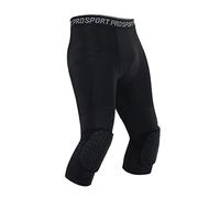 Qlans Hommes Collants Pantalon de Compression Pantalon de Basket-Ball avec genouillères Pantalon rembourré