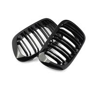 QLASIC pour B&MW série 3 ABS E46 coupé 1999-2003 2 pièces grilles de Pare-Chocs Avant de Voiture Double Ligne Noir Brillant Grille Grill Couvercle