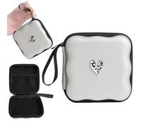 QLD COVER Étui de rangement pour chargeur, joli design 3D en forme de cœur et vagues - Étui de rangement de voyage pour écouteurs sans fil - Amour argenté