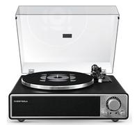 Qlearsoul One-Q Platine Vinyle Tout-en-Un avec Haut-parleurs, Bluetooth 5.4 | Cellule AT-3600L, préampli phono intégré, 4 haut-parleurs large bande, contrepoids réglable, 33/45 tours, arrêt automatique