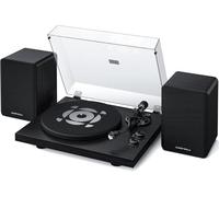 Qlearsoul SoulBox S1 Platine Vinyle avec Haut-parleurs Stéréo, Platine Bluetooth, Lecteur Vinyle avec Préampli Intégré, Bras en S, 33/45 RPM (Noir)