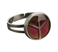 QLECXZI Bague d'humeur réglable élégante incorporant le symbole de paix | de couleur avec un cadeau d'humeur qui s'adapte à toutes les préférences de style. Bague de changement de couleur symbole