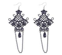 QLECXZI Boucles d'oreilles longues enchanteresses bijoux gothiques | femme ajoutant de la classe à n'importe quelle tenue Vintage gothique dentelle pendante longue boucle d'oreille femmes