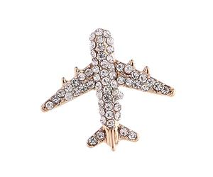 QLECXZI Broche élégante en forme d'avion pour homme, ornée de strass, | pour les cérémonies chics et les occasions spéciales. Bijou raffiné pour la plupart des événements. Broche en forme