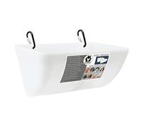 QLECXZI Distributeur Automatique de Nourriture pour Animaux de Compagnie, à Suspendre à Une clôture, adapté pour Tous Les Besoins d'alimentation des Petits Animaux, Blanc, 28 x 17 x 13.5 cm