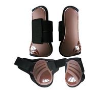 QLECXZI Guêtres de Tendon Professionnelles pour Chevaux :,Brun,L | des chevaux contre les impacts pour le saut d'obstacles, le dressage et l'entraînement à l'équitation.