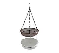 QLECXZI Mangeoire Suspendue pour Oiseaux, Plateforme en métal grillagé Robuste, en Fer, pour Jardin terrasse. Abreuvoir pour Oiseaux 2 1 avec chaînette.