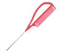 QLECXZI Peigne de coiffure, outil de brosse de tissage de colle bou pour tressage et démêlage sans fosses, poignée unique et facile à taquiner, choix, Rose, 26.3x5.5cm