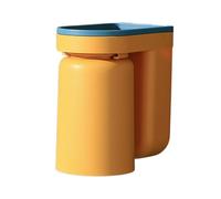 QLECXZI Porte-brosse à dents étanche mural pour douche avec espace de rangement et ouverture vers le bas pour un rangement optimal dans la salle de bain, Jaune, 12.5 x 11.5 x 7 cm