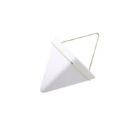 QLECXZI Pot de fleurs suspendu intemporel en céramique, vase mural triangulaire pour plantes succulentes, cactus, jardinière suspendue, pot de fleurs, Blanc, L