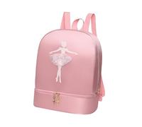 QLECXZI Sac à de danse classique avec compartiment à chaussures, motif ballerine, pour petite fille. Sac portable orné d'une adorable broderie de danseuse de ballet. Bretelles, Rose, Modèle A