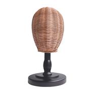 QLECXZI Support de rangement moderne en rotin pour chapeaux, présentoir polyvalent pour chapeaux, perruques, accessoires pour cheveux dans n'importe quel