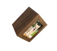 QLECXZI Urne funéraire pour Animaux de Compagnie, Cadre Photo élégant, boîte Souvenir pour Cendres, Portable et Durable, Symbole d'espoir et de réconfort pour l'éternité, Brun, 16 x 16 x 22 cm