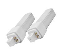 QLEE 6W Lumière Du Jour Naturelle G24q Lumière Led à 4 Broches Ampoules Cfl égales à 13 Watts Pl-C Lampe Fluorescente Compacte G24q-2 Gx24q-3 660 Lm 314° Verte Encastrée à Rotation Libre Paquet De 2