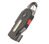 QLEE Lampe de poche multifonction 7 en 1 épi de cob - Lampe de travail rechargeable portable LED décapsuleur coupe-ceinture de sécurité sifflet de survie tournevis