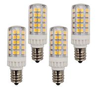 QLEE Led E12 Candélabre Ampoule 5w 600lm Salt Rock Lampe Appareil Réfrigérateur Lumière Remplacement 60 Watt C7 Incandescente T2 Lustre Halogène Ventilateur Éclairage 220v Blanc Chaud 4PACK