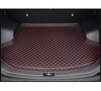 QLEQMZTV Voiture Cuir Tapis De Coffre pour Audi Q6 e-tron 2024+, sur Mesure Bac de Coffre Cargaison Moquettes Plateau ImperméAble AntidéRapant Protection Accessoires Intérieur,C/Black-Red