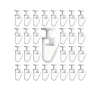 QLEUIFT 100 Pcs Glisseur pour Rail Rideau Glisseurs de Rideau Glisseurs pour Rail à Rideaux Crochets à Clapser Crochets de Rideau pour Rails de Rideau de Type Rail, Blanc