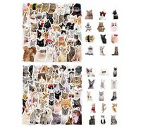 QLEUIFT 100pcs autocollants en forme de chat mignon,autocollant chat autocollant, pour les amateurs de chats,ordinateur portable,planche à roulettes,bouteilles d'eau,téléphone,guitare