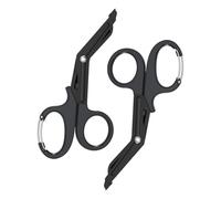 QLEUIFT 2 pcs Ciseaux Médicaux, Médical Ciseaux pour Bandage Cisailles Acier Inoxydable Gaze Ciseaux Bent EMT 7,7 Pouces pour Médecin ou Infirmière, Salle d'urgence ou Camp Extérieur (Noir)