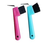 QLEUIFT 2 pcs Cure-Pied avec Brosse très Solide et poignée Ergonomique Convient pour Les Sabots de Chevaux, ânes et chèvres, Outils Pratiques pour Les éleveurs de Chevaux, Couleur aléatoire